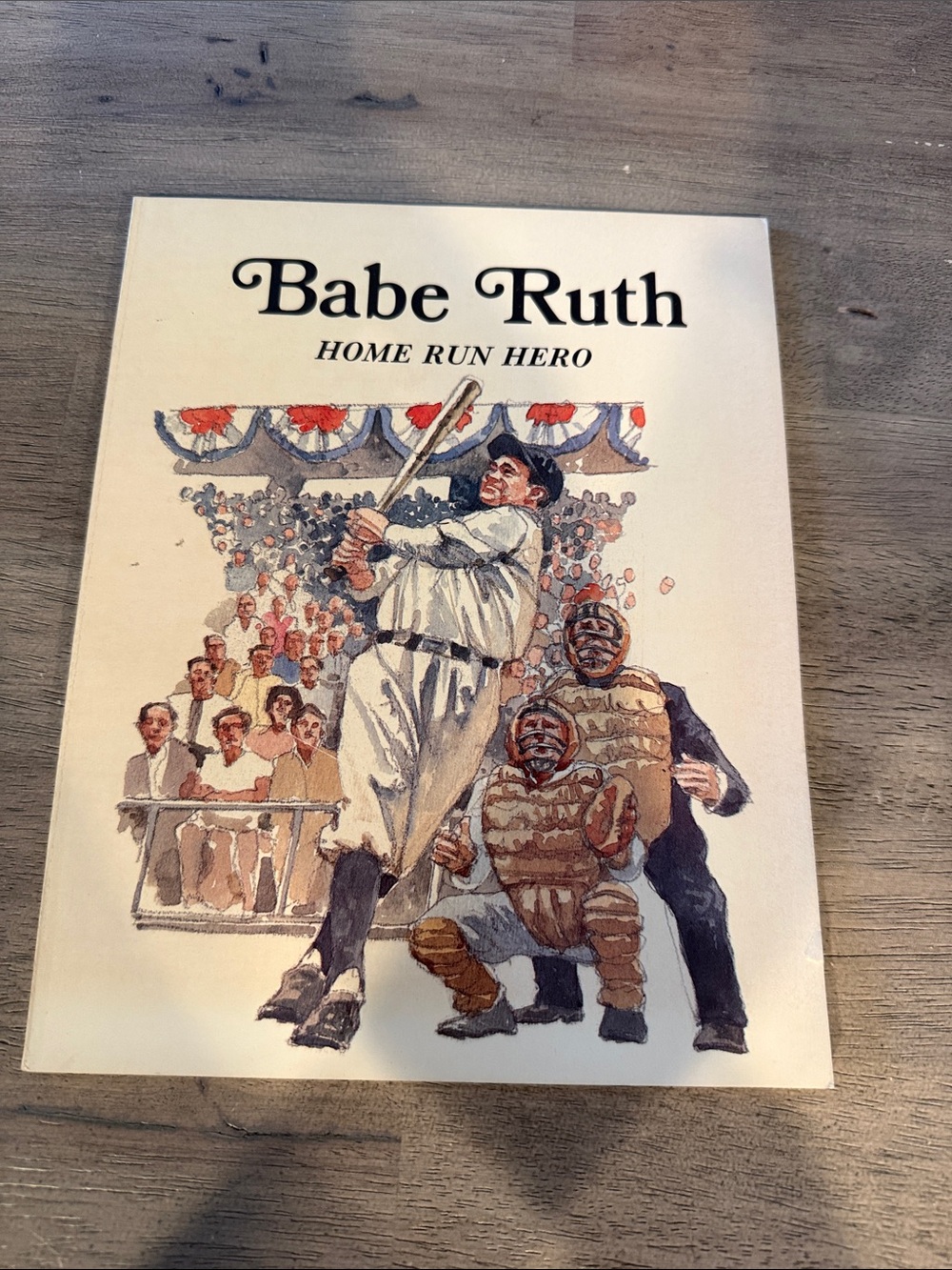 Babe Ruth "Home Run Hero" Illustrated Book Cover - Cream & Multicolor